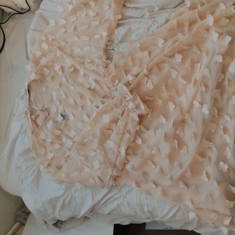 Cream two piece dress, size large.